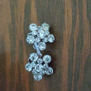 COPY - Rhinestone Snowflake Clip on Earrings